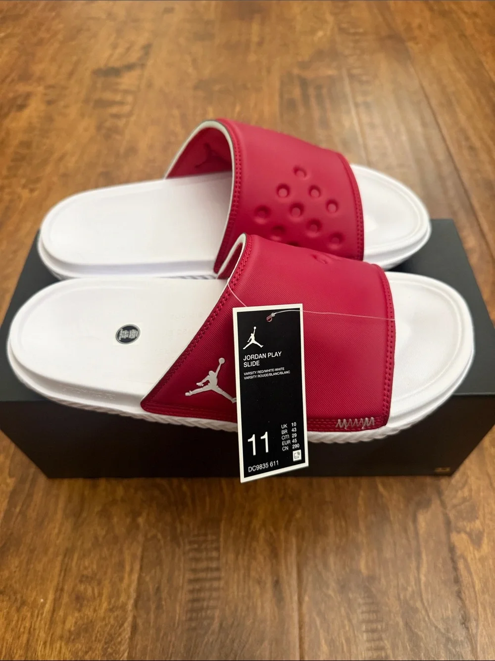 Jordan Play Slide Sandals in Red and White - Men’s Slide